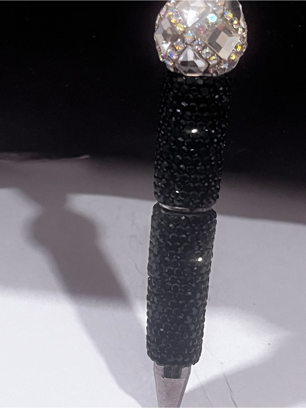 Crystal Bow Pen with Beaded Accent - Silver - Picture 8 of 11